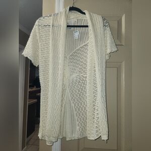 Cream Knit Open Cardigan